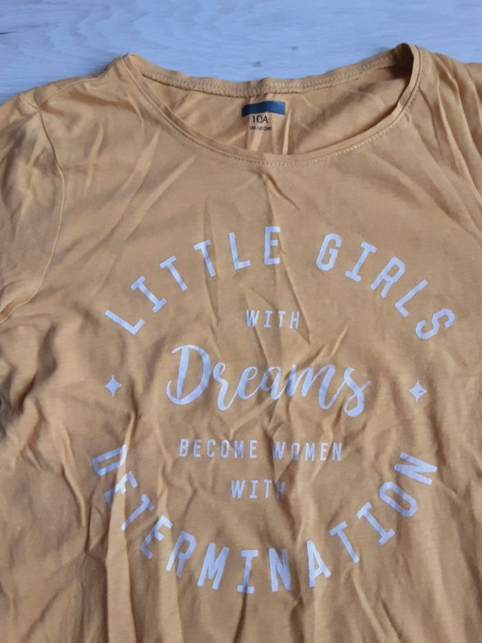Vêtement fille tee-shirt manches longues jaune 10 ans - photo numéro 3