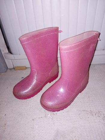 Bottes de pluie rose paillettes