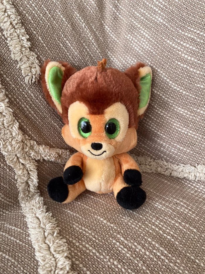 Peluche doudou 16cm Disney Nicotoy bambi faon orange marron yeux brillant vert parfait état