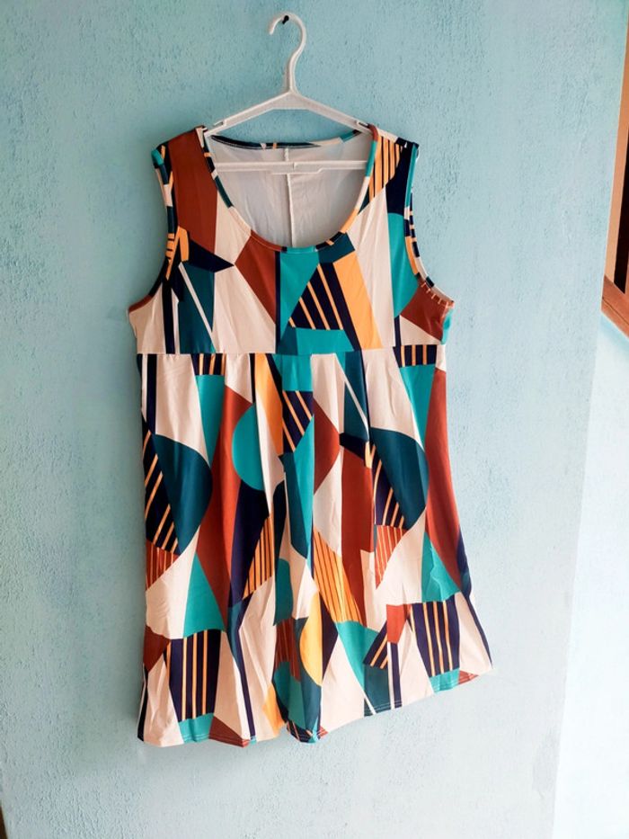 🌞 Robe d'été sans manches multicolore - Taille XXL - Neuve 🌞