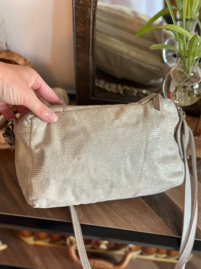 Sac en beige doré clair modèle “Mama” avec double bandoulière - photo numéro 9