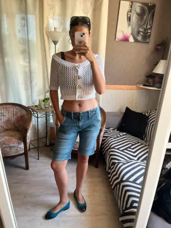 Jort capri denim jean Bermuda long