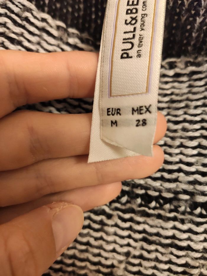 Pull gris maille dessin crâne - photo numéro 3