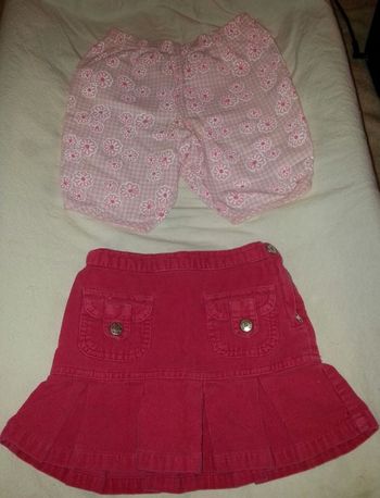 short fillette et jupe 2 ans