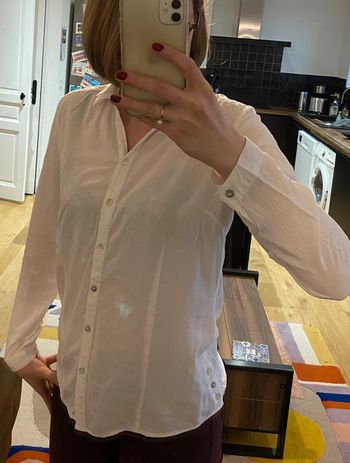 Chemise blanche à pois miss captain en 38