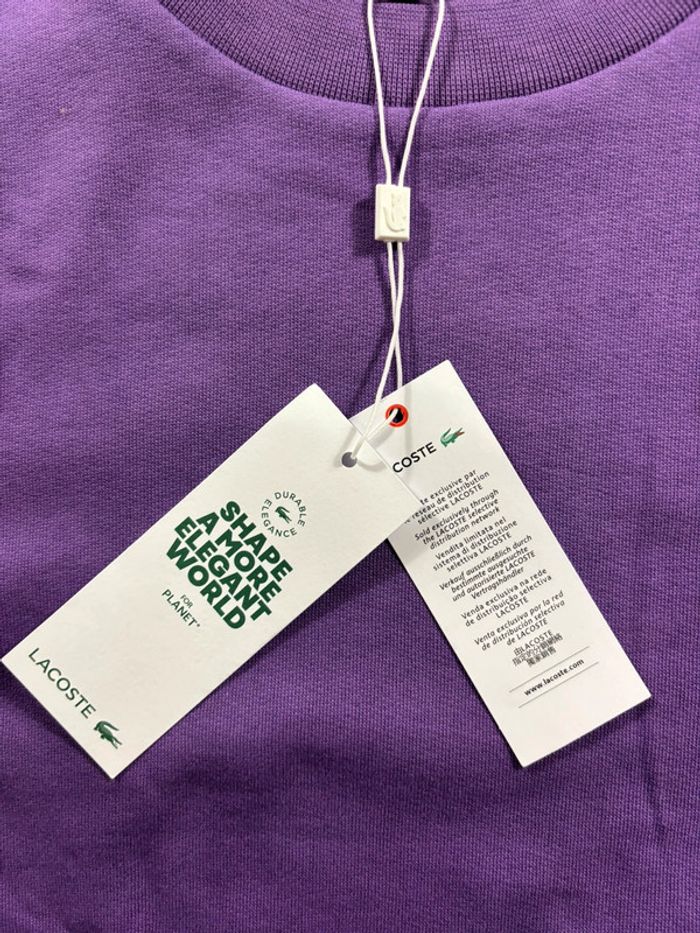 Sweat Lacoste Violet Taille XL Neuf avec étiquette - photo numéro 4