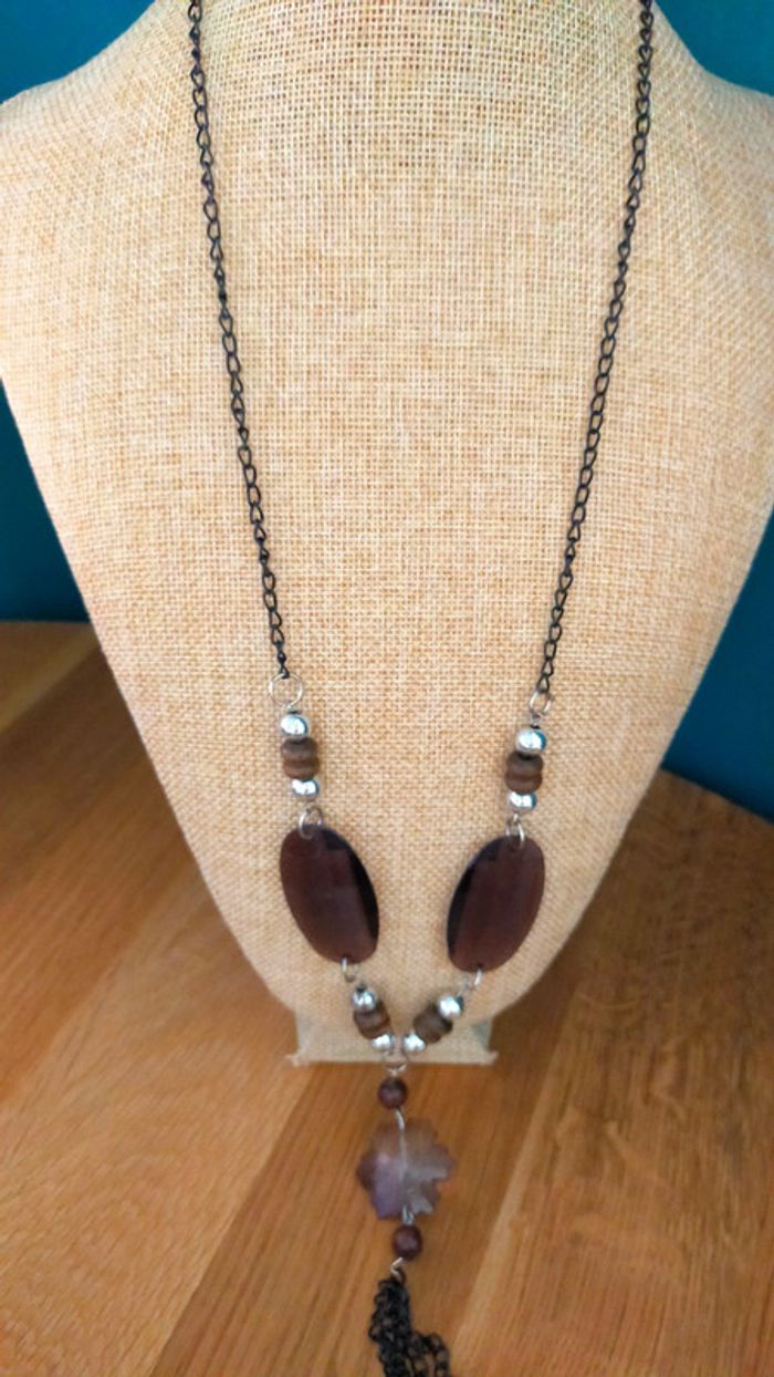 Collier long – Collection Sable & Ébène - photo numéro 3