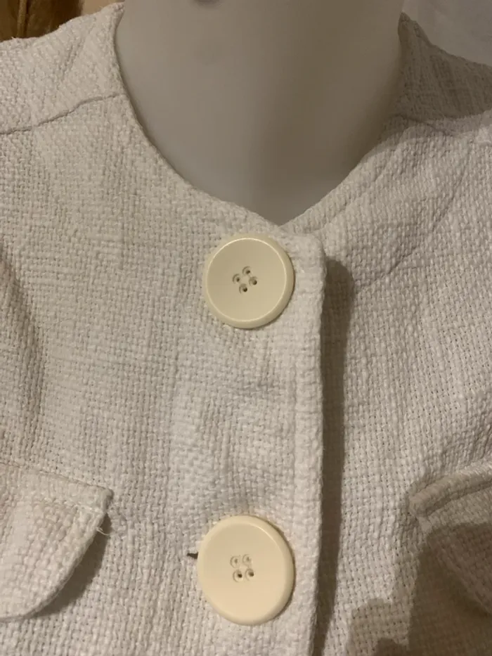 Veste courte Promod blanche 100%coton taille 42 manches3/4 - photo numéro 11