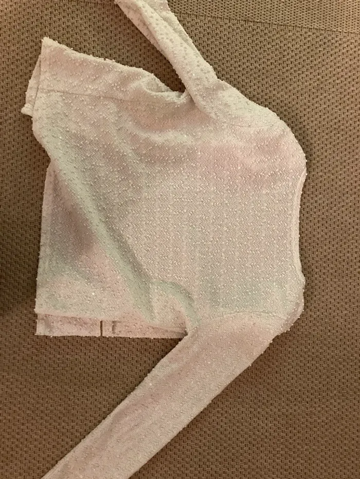 Gilet - veste écru à paillettes - photo numéro 7