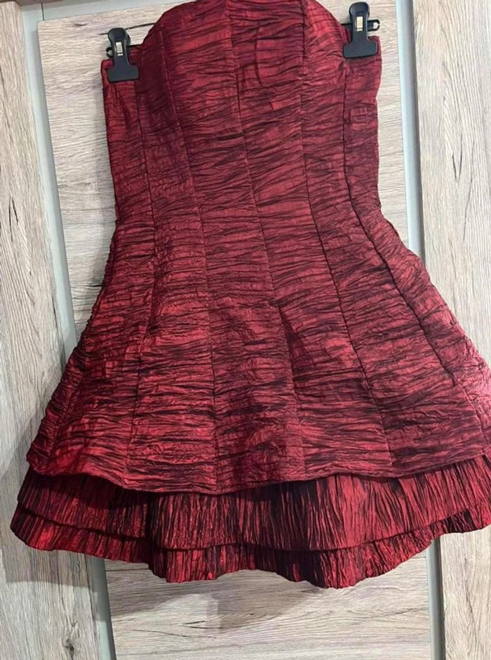 Robe  courte  de  cérémonie  fêtes  cocktail  femme M 38 bordeaux  neuve