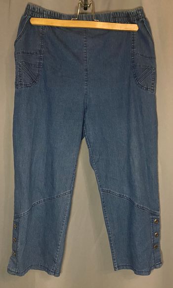 Pantacourt large jean bleu