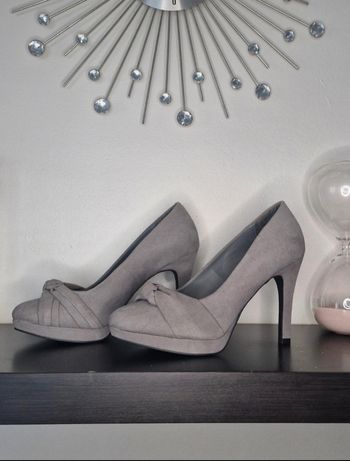 Escarpins talon plateforme gris newlook