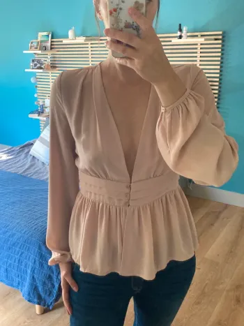 Blouse rose poudrée