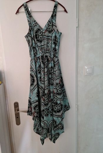 Robe asymétrique turquoise H&M 34 neuve