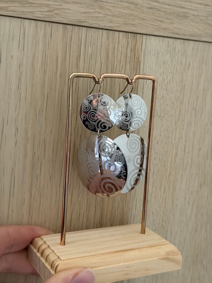 Boucles d'oreilles argentées - photo numéro 4