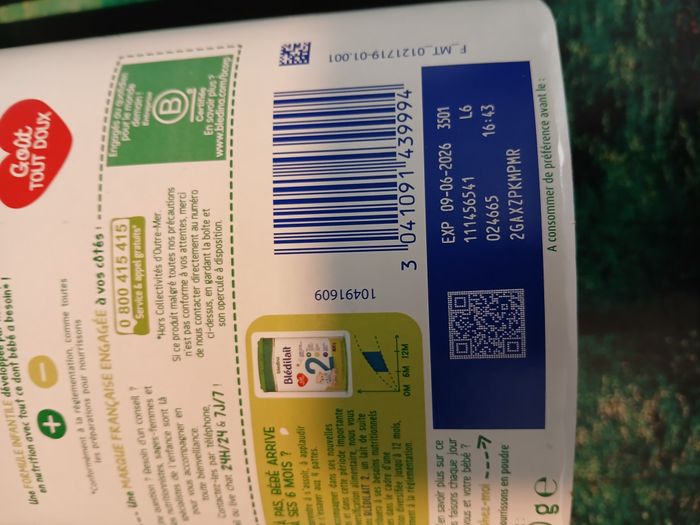 🍼 Lot de 6 boîtes de lait Blédilait 1er âge (BLEDINA ) - photo numéro 6