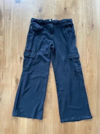 Pantalon cargo fluide noir fille 12 ans