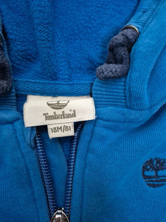 Sweat Timberland zippé bébé garçon 18 mois logo brodé parfait état - photo numéro 2