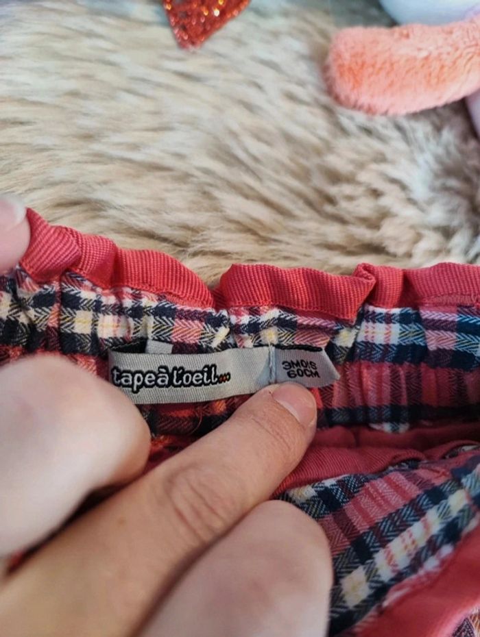 Jupe à carreaux rose tape à  l'oeil 3 mois - photo numéro 4