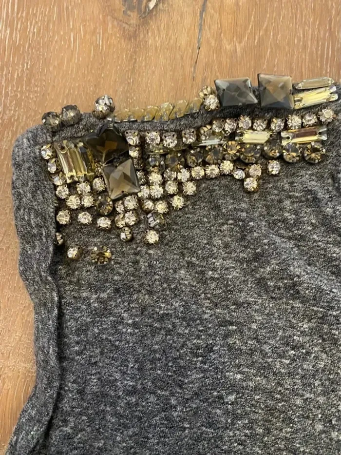 Robe grise avec pierres Maje taille 1 - photo numéro 5