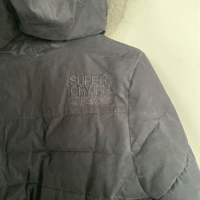 Doudoune noire Superdry femme Toggle Puffer capuche fausse fourrure M doublure sherpa V064 - photo numéro 9