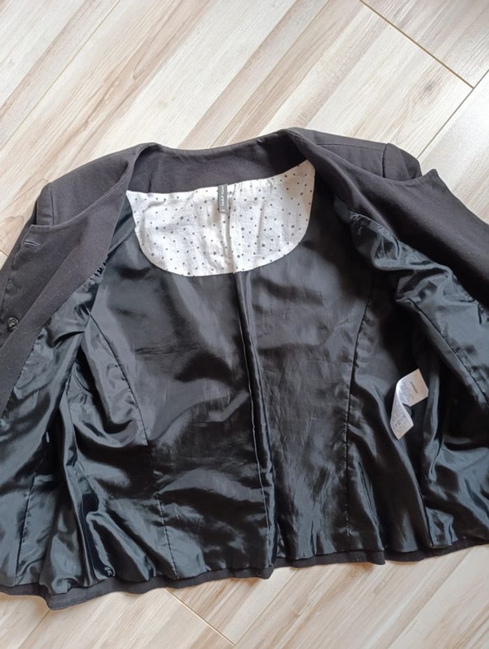 Veste noire Naf Naf t44 manches 3/4 - photo numéro 2