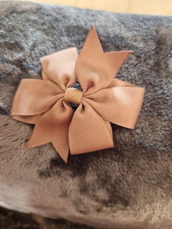 Pince crocodile barrette cheveux bébé enfant fille marron glace taupe