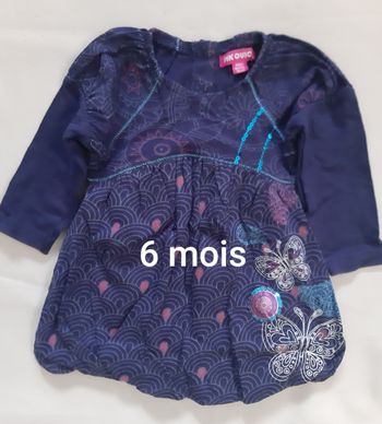 robe bleu marine - papillons - 6 mois