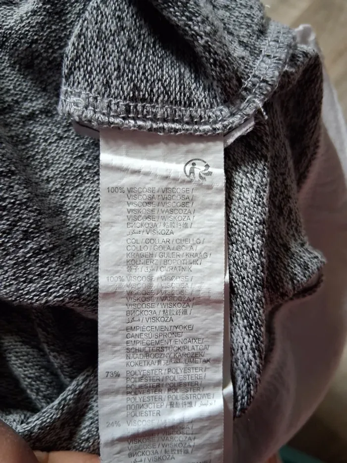Pull fille effe 2en1 gris chiné et blanc 4 ans - photo numéro 7