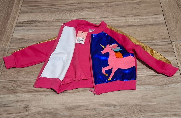 Veste mentaux fille enfant Licorne rose bleu doré - photo numéro 2