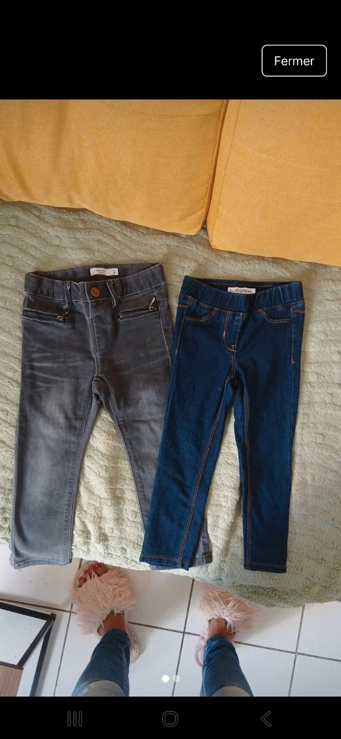 Lot d'un jean et un jegging fille