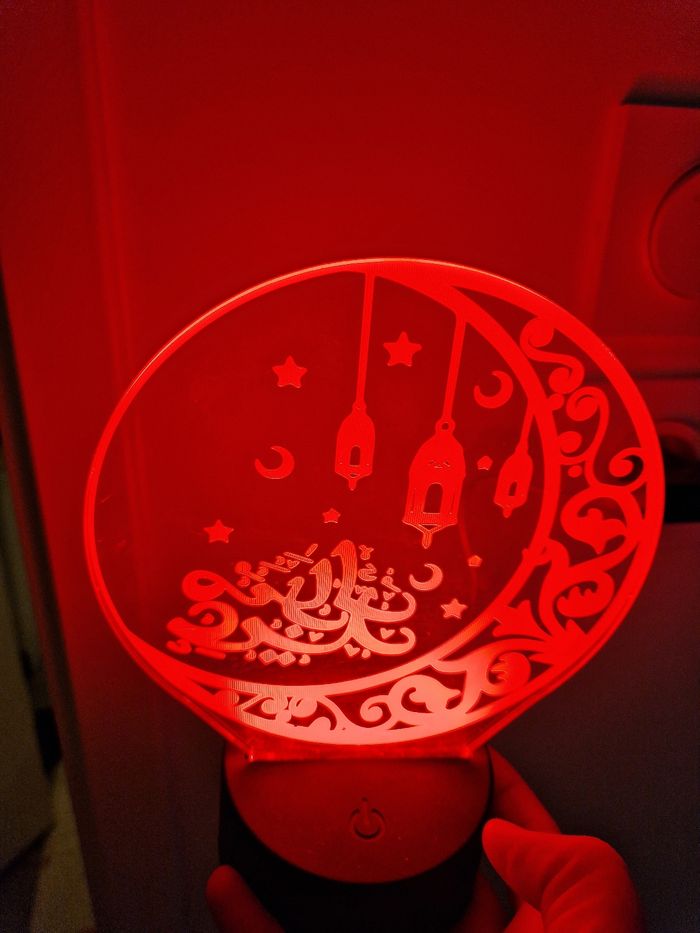 🌙 Lampe LED 3D Ramadan / Eid Mubarak – Décoration lumineuse islamique - photo numéro 4