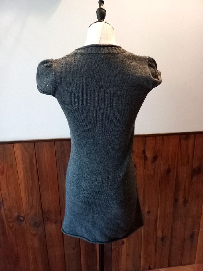 Pull long gris manches courtes - photo numéro 2