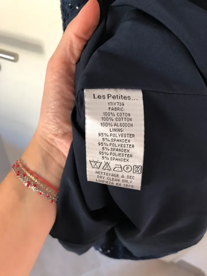 Robe en dentelle anglaise bleue marine Les Petites taille S - photo numéro 10