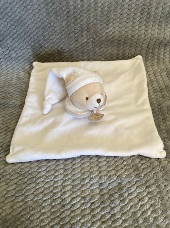 Doudou plat ours beige gris L'original 202 DC2928 Doudou et Compagnie