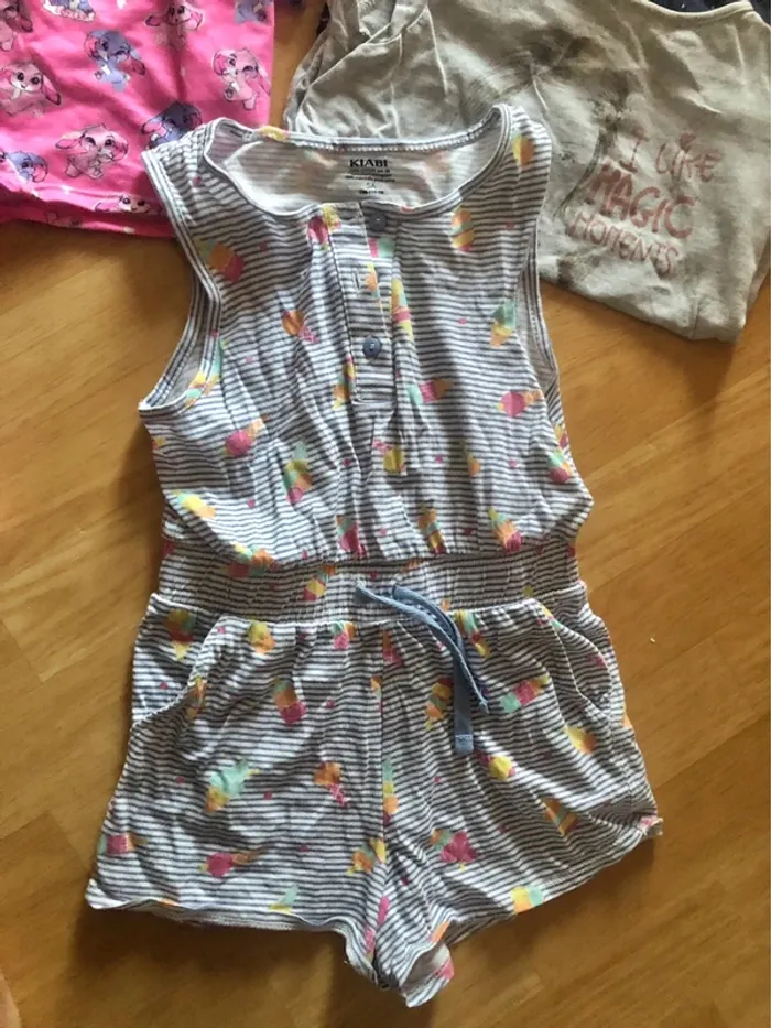 Lot été fille pyjama ensemble combishort 4-5 ans - photo numéro 5