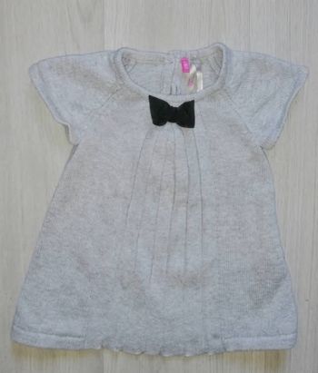 Robe Courte Maille Tricot Nœud Chic - Orchestra - 6 mois