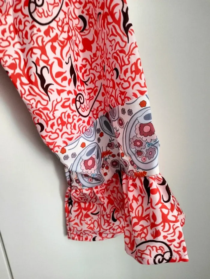 Robe à imprimé manches évasées - photo numéro 4