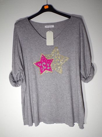 Pull "double etoiles" femme taille unique (38-46)- Neuf avec étiquette- just me