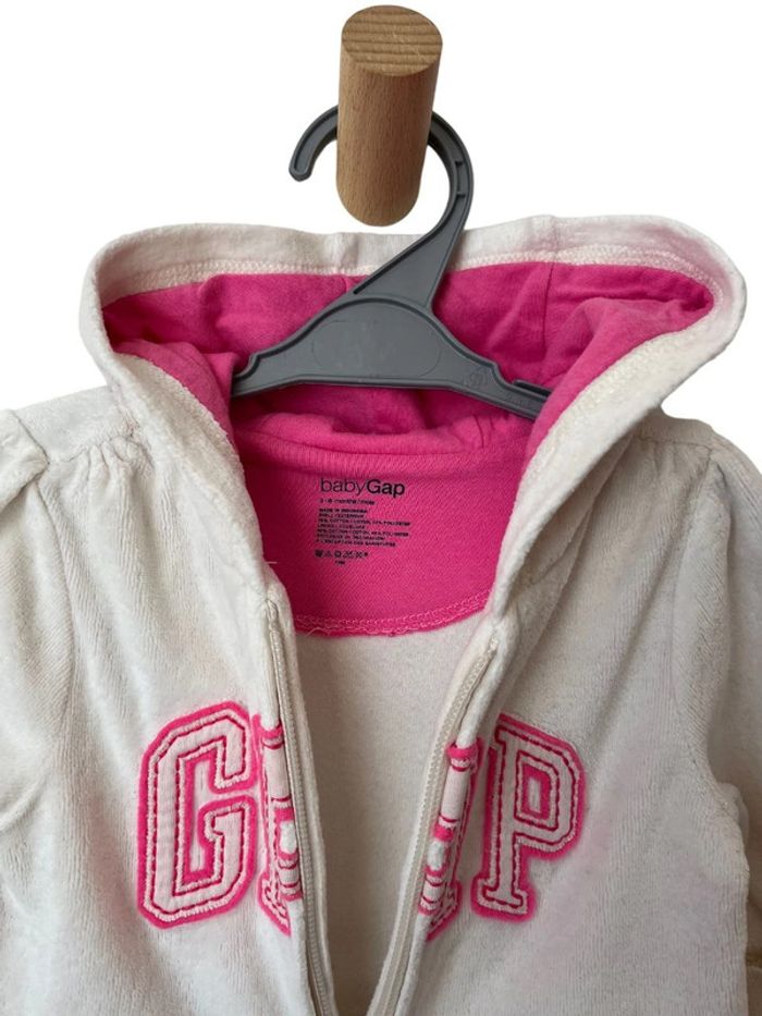 Veste à capuche rose - baby GAP 3-6 mois - photo numéro 3