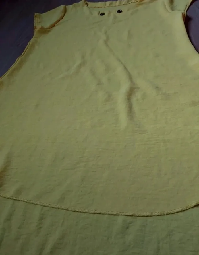 Robe jaune fluo asymétrique tunique - photo numéro 2