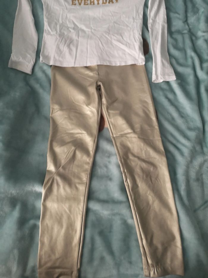 Ensemble legging doré et t shirt 10 ans - photo numéro 2