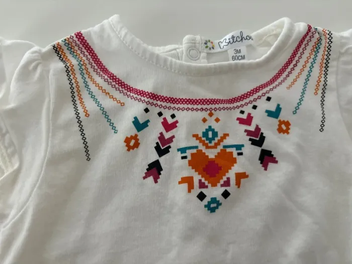 Ensemble T Shirt et pantacourt 3 mois Kitchoun - photo numéro 3