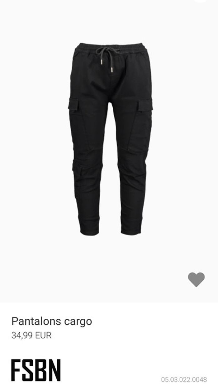 Pantalon cargo noir taille S new Yorker Mixte - photo numéro 2