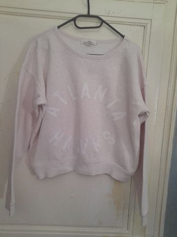 Pull rose pâle flocké, marque H&M, taille S