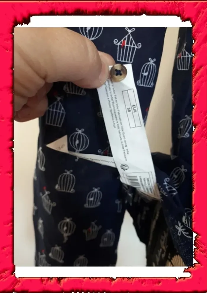 Chemise a motif manches retroussables taille 38 - photo numéro 7