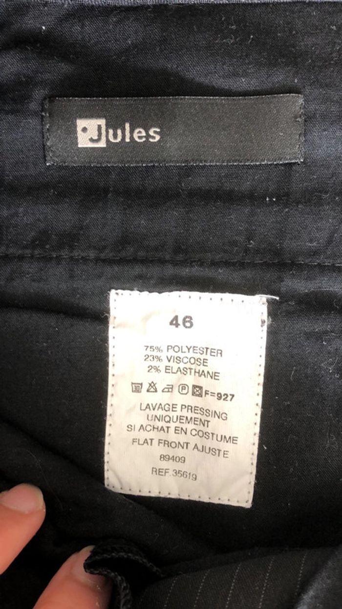 Pantalon costume Jules 46 / 36 noir rayé blanc - photo numéro 3