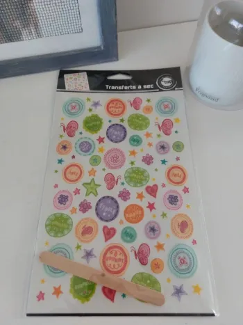 Planche de stickers transfert sec