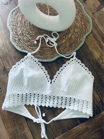 Jolie haut maillot bain crochet été neuf taille M