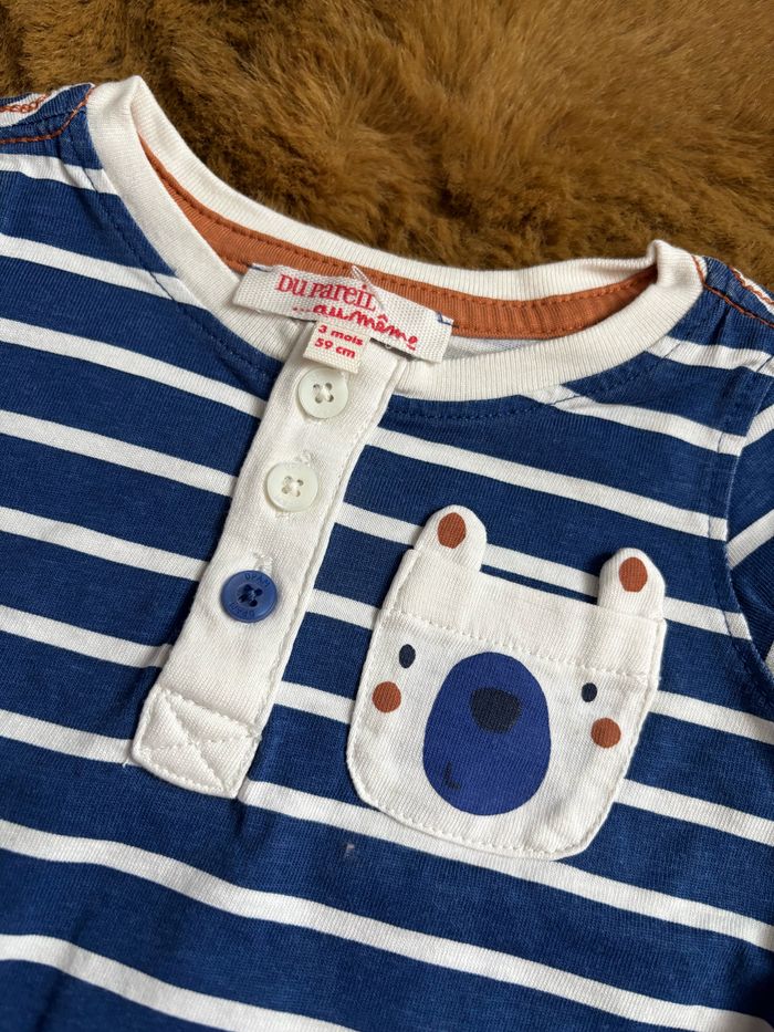 Tee shirts rayé ours DPAM t.3m - photo numéro 2